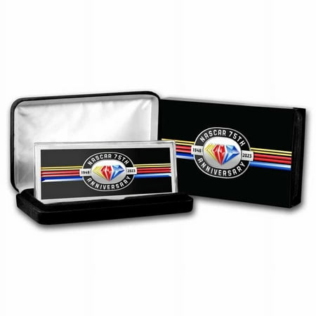 4 oz NASCAR 75th Double Sided Colorized Silver Bar (COA #5)