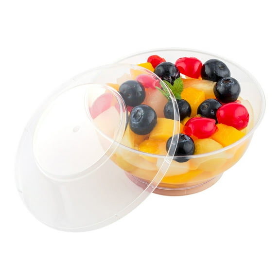 Glownary Square Plastic Bowl, 12 oz White, BPA Free, Wide Rim, 8.25 x 8 ...