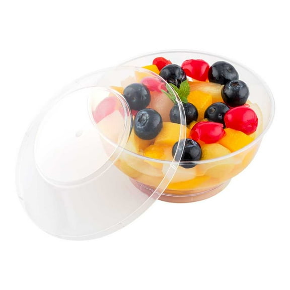 Mini Serve 4 oz Oval Clear Plastic Deli Cup - with Spork in Lid - 4 1/2" x 2 3/4" x 2 3/4" - 100 count box