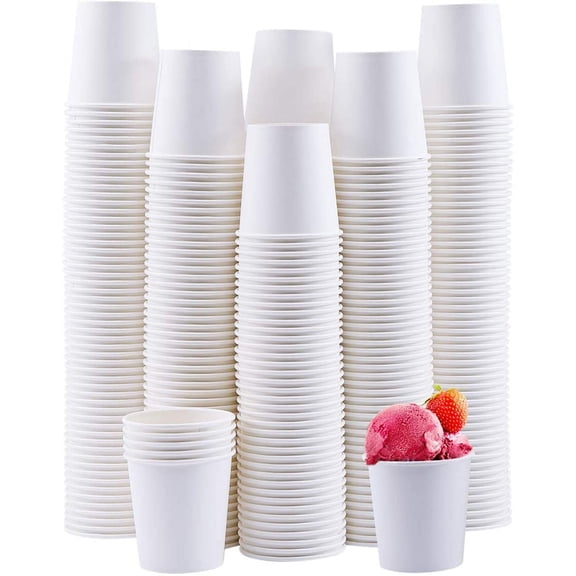 4 oz Paper Cups 300 Pack, Disposable Espresso Shot Cups, Small Coffee Tasting Cups, White Mini Paper Cups for Drink Samples, Espresso, Tea, Snacks, Office and Events