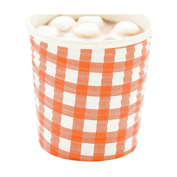 4 oz Picnic Print Paper Coffee Cup - Spiral Wall - 2 1/2" x 2 1/2" x 2 1/4" - 500 count box