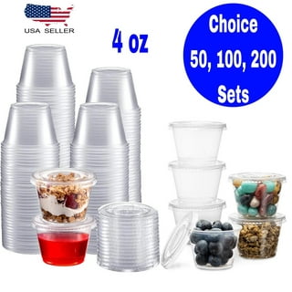 1000 Set Pudding Cup Disposable Plastic Cups Lid Small Sauce