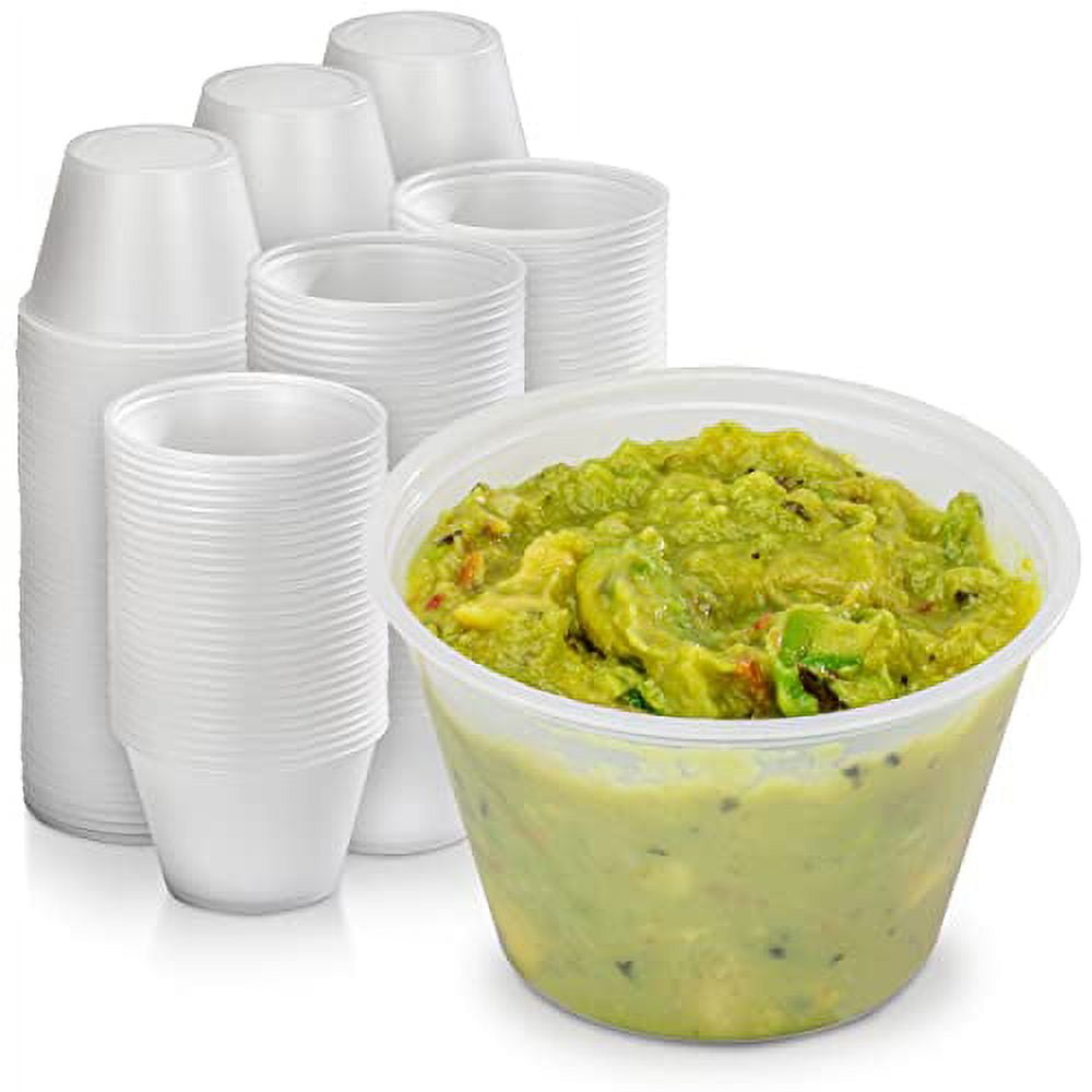 Plastic Disposable Food Container Sauce Cup with Lid (1-4 oz