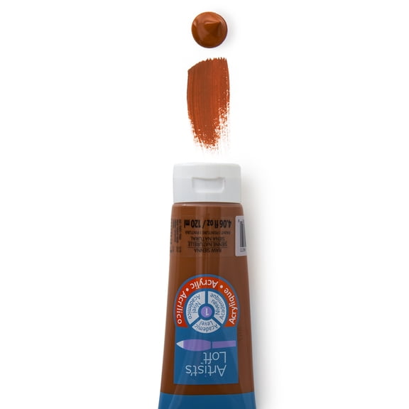 4 oz. Raw Sienna Acrylic Paint by Artist's Loft - Water-Based - Fast-Drying Paint for Canvas - Wood - Metal & More - 12 Pack