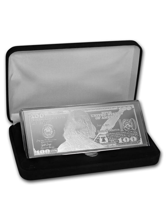 4 oz Silver Bar - 2019 $100 Bill (w/Box & COA)