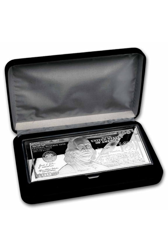4 oz Silver Bar - 2025 $100 Bill (w/Box & COA)