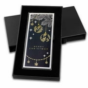 4 oz Silver Colorized Bar - Classy Merry Christmas w/Box