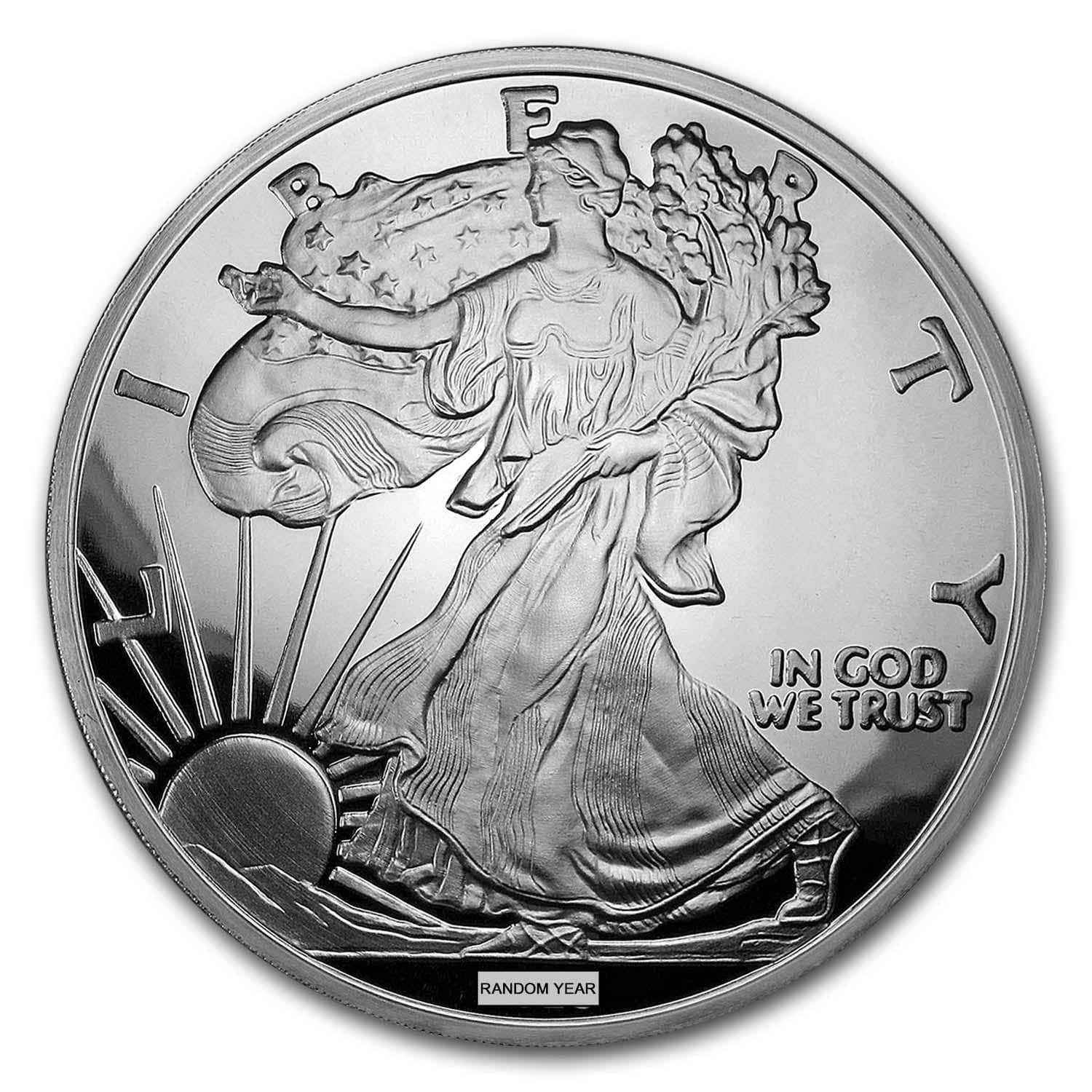 4 oz Silver Round - Random Year Silver Eagle (w/Box & COA)