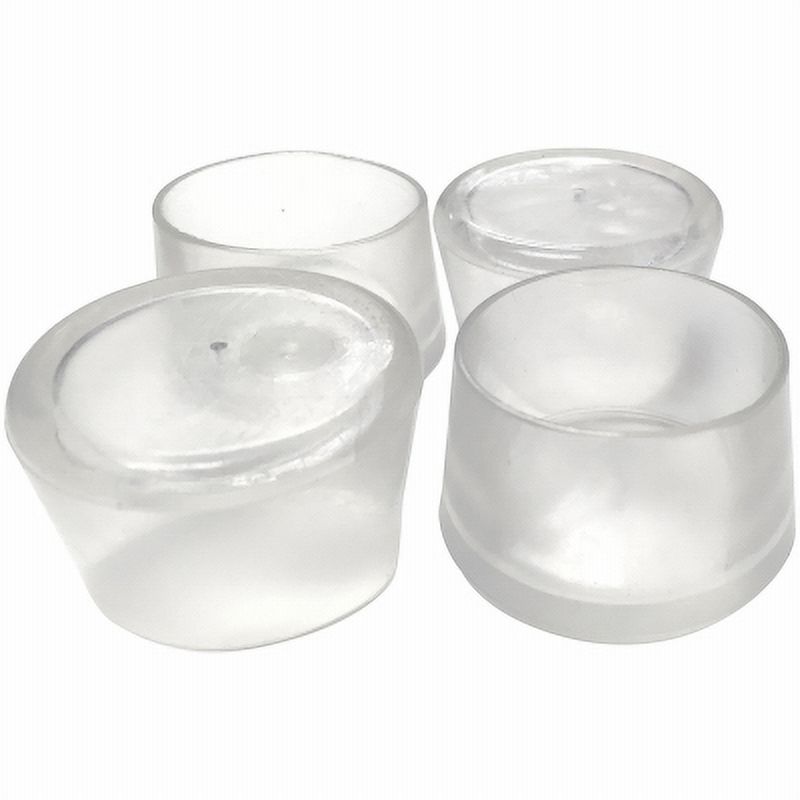 4 pack 1-1/2 in. Clear thermoplastic Elastomer Leg Tips. Fits 1-1/2, Each - image 1 of 1