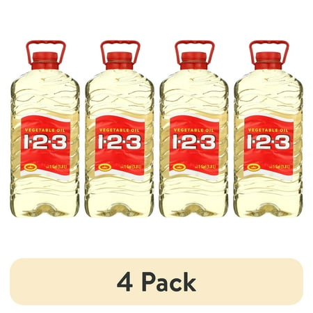 (4 pack) 1-2-3 Vegetable Oil, 1 Gallon