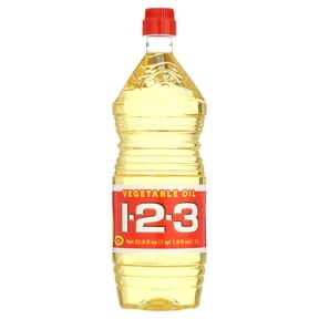 (4 pack) 1-2-3 Vegetable Oil, All Purpose Cooking Oil for Frying and Baking, 33.8 fl oz