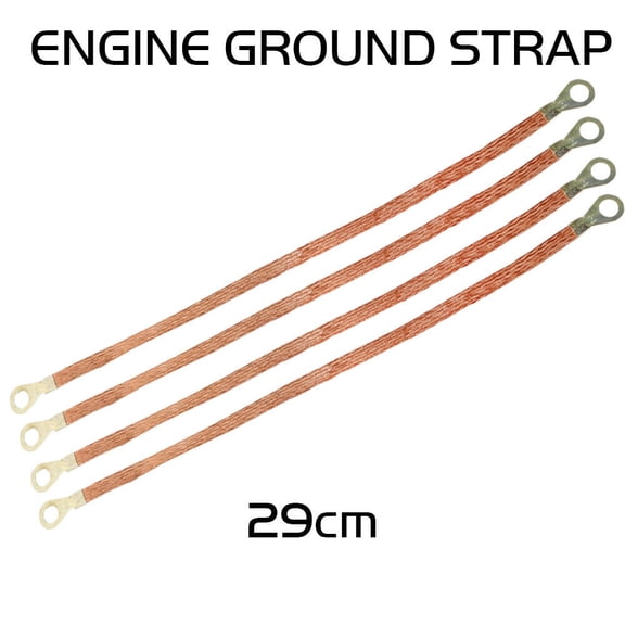 4 pack 11.4" Braided Engine Ground Bonding Strap Copper Tinned Cable Manage