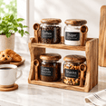 Wooden Rack Png 4-pack 13 Fl Ozmason Jars W/wood Rack & Spoons - Walmart.com