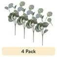 thumbnail image 1 of (4 pack) 13-inch Artificial Silk Green Silver Dollar Eucalyptus Greenery Pick, for Indoor Use, by Mainstays, 1 of 9