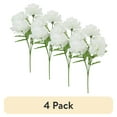 thumbnail image 1 of (4 pack) 13-inch Artificial Silk White 5 Heads Carnation Flowers Pick, for Indoor Use, by Mainstays, 1 of 9