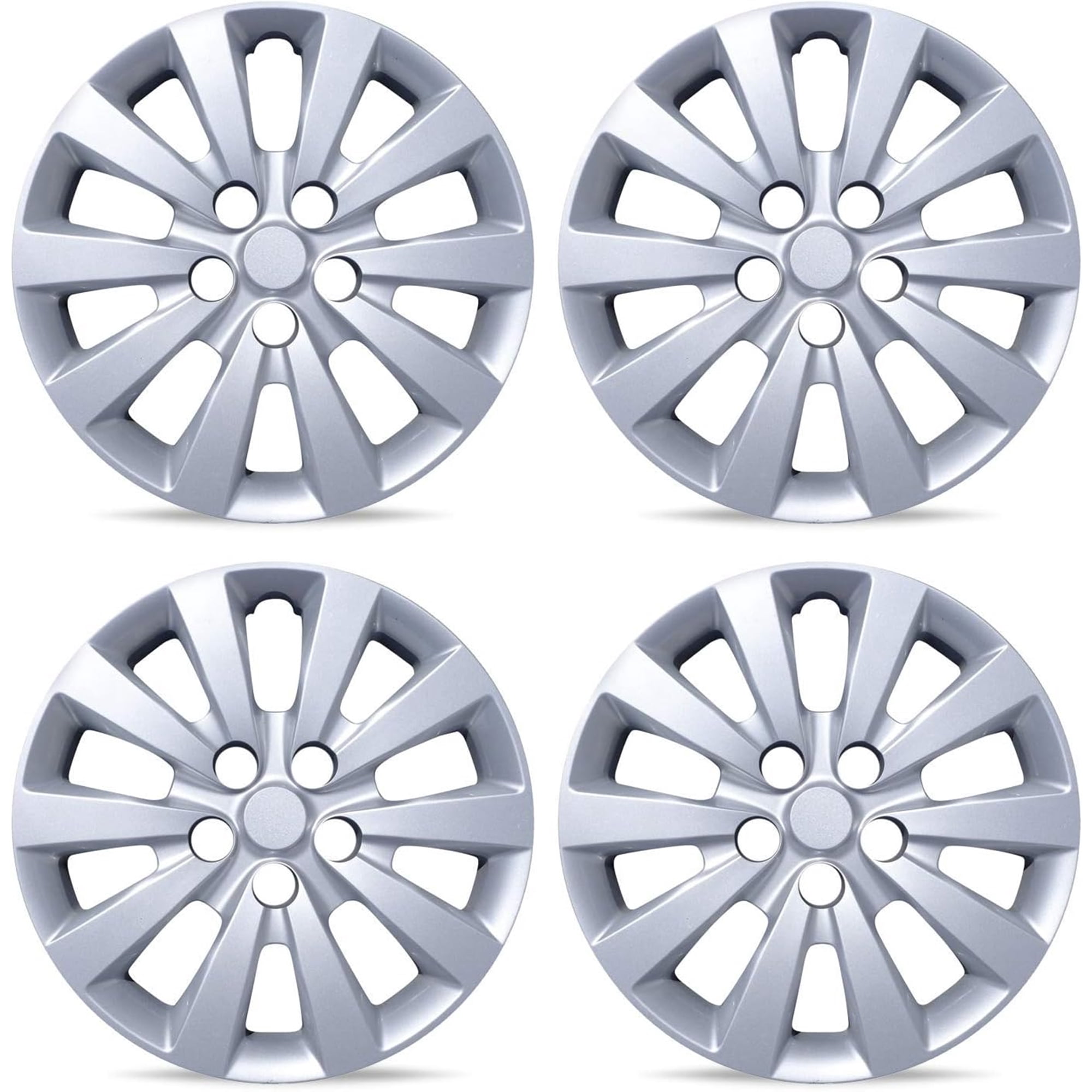 4 pack 16" Hubcaps Wheel Covers Replacement Kit for Nissan Sentra 2013-2019 & Nissan Leaf 2011-2017, Sliver