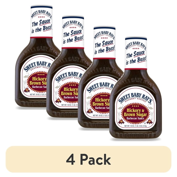 (4 pack) ( 2 Pack ) Sweet Baby Ray's Hickory & Brown Sugar Barbecue Sauce - 18oz