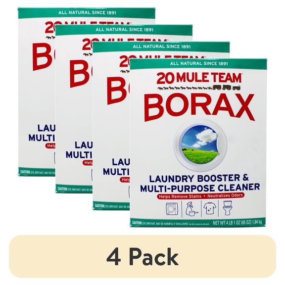 (4 pack) 20 Mule Team Borax Detergent Booster & Multi-Purpose Household Cleaner - Powder - 65 Ounce