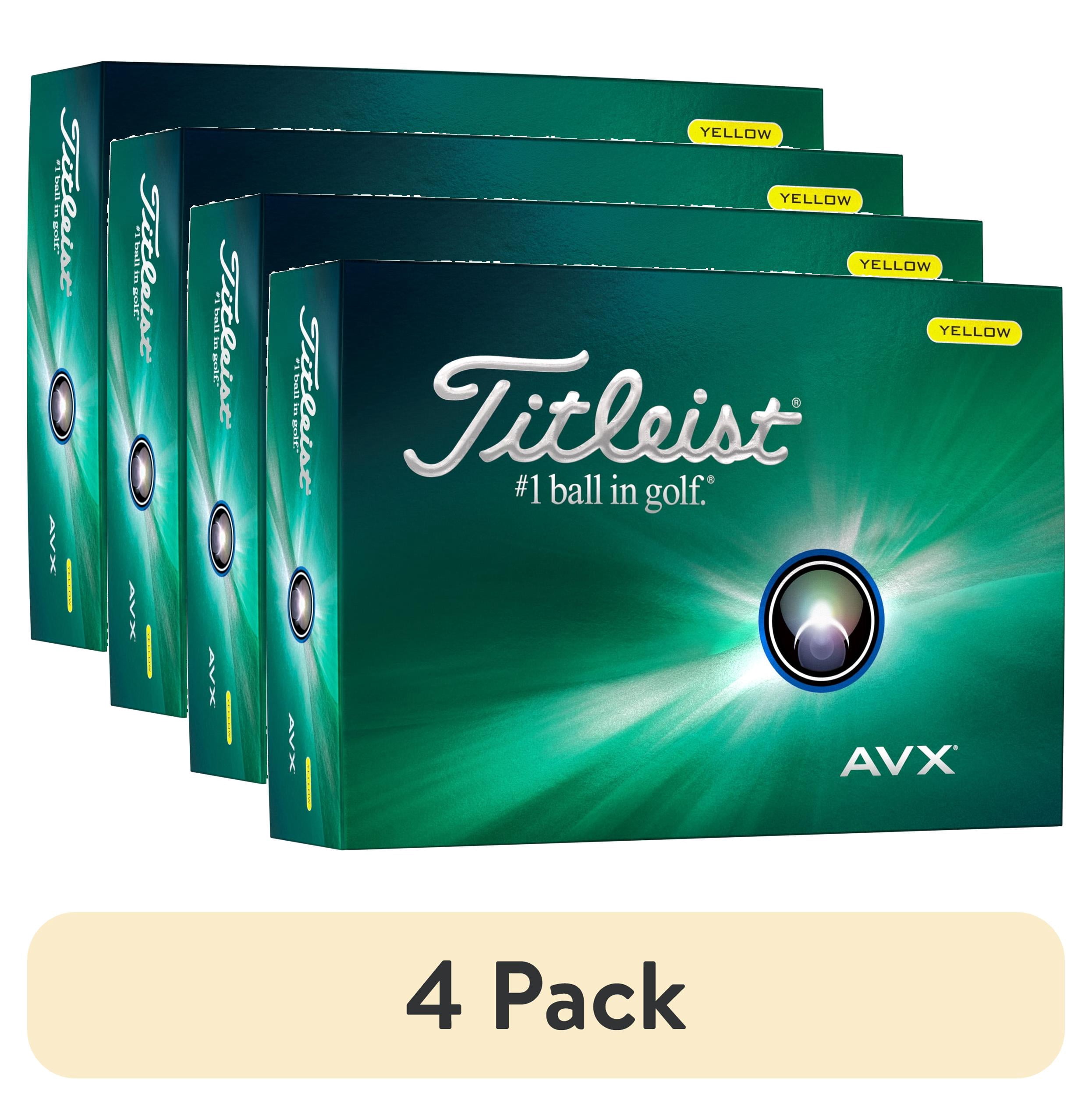 (4 pack) 2024 Titleist AVX Golf Balls, Yellow,12pk