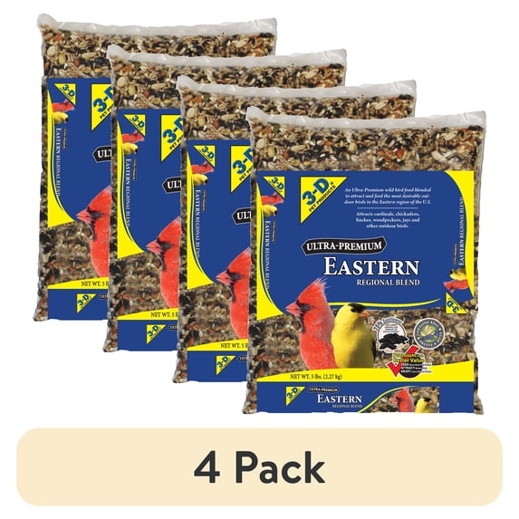 (4 pack) 3-D Pet Products Eastern Region Blend Dry Wild Bird Food, 5 lb., 1 Pack