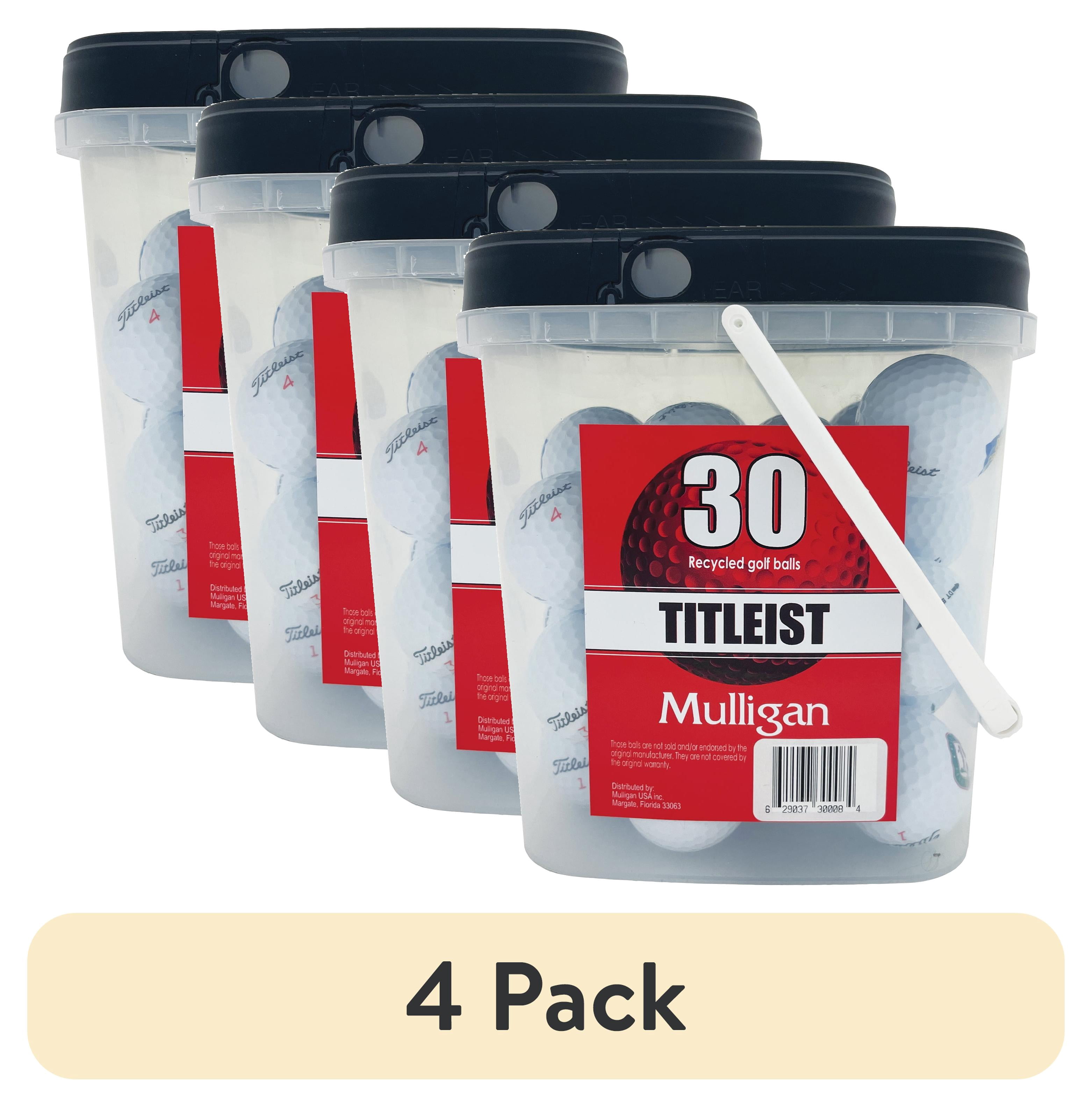 4 pack) 30 Titleist Used Recycled White Golf Balls, by Mulligan