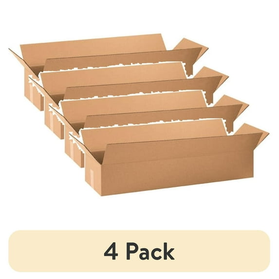 (4 pack) Box Partners Long Corrugated Bxs,34x10x6,Kraft,10/BDL - BXP 34106