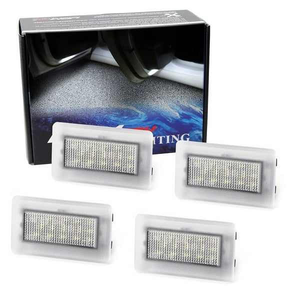 4-pack 3W High Power Xenon White Full LED Interior Lighting Kit For Tesla Model S 3 X Replace OEM Footwell, Step Courtesy, Trunk Area, Glove Box Lamps, etc