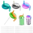 thumbnail image 1 of VANNYVANYA 4 Pack Soda Can Lids With Straws , Reusable  Silicone Covers for Standard Cans , Mixed Colors, 1 of 7