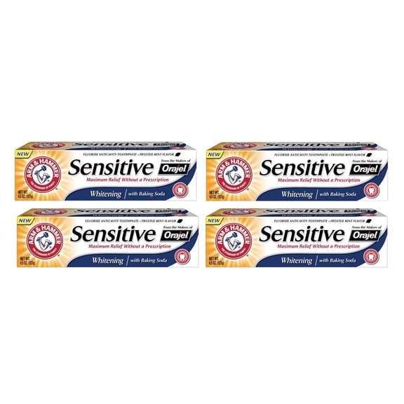 Arm & Hammer Sensitive Teeth & Gums Fluoride Toothpaste, Refreshing Mint, 4.5 oz