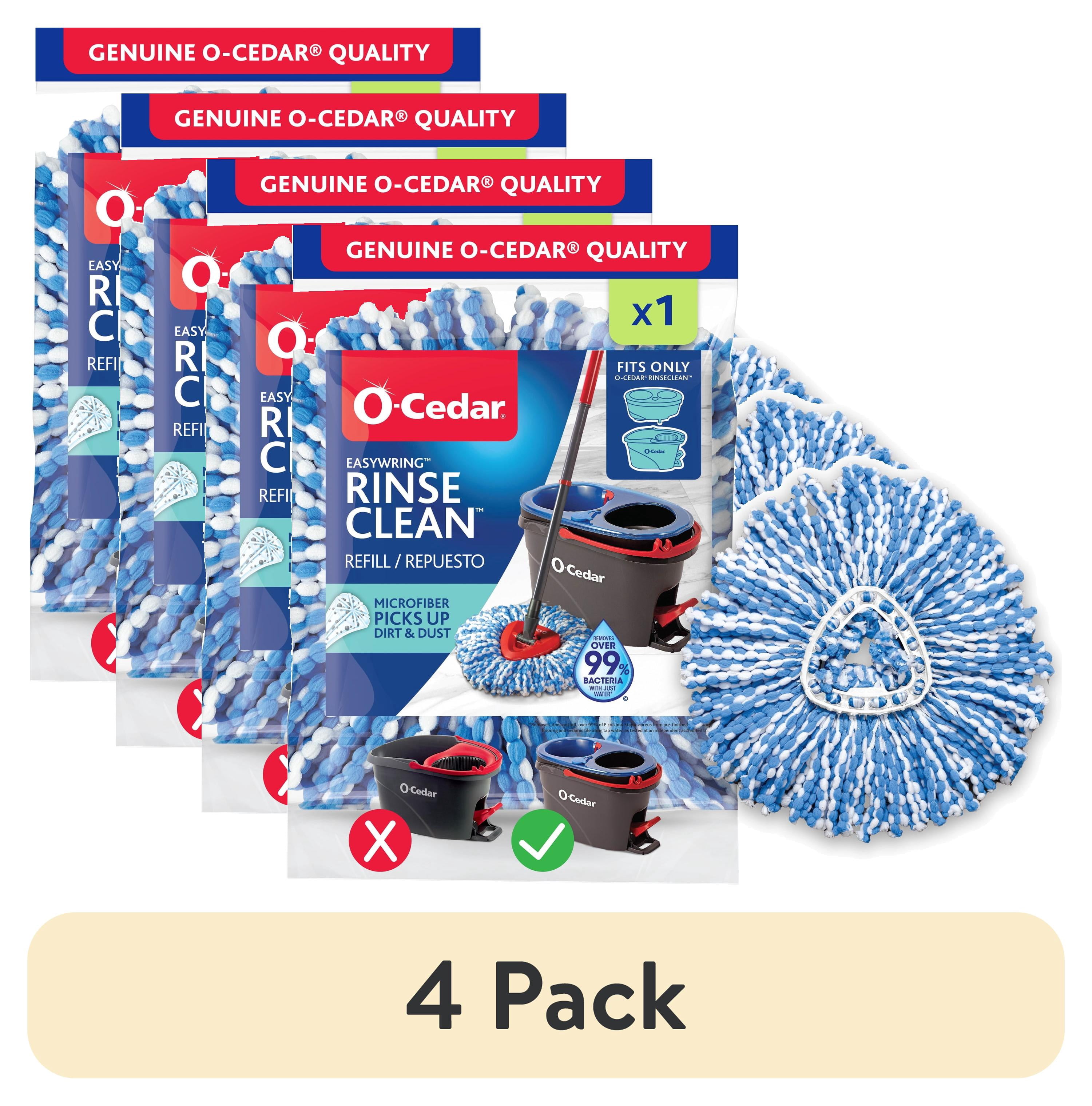 (4 pack) O-Cedar RinseClean Microfiber Spin Mop Head Replacement ...