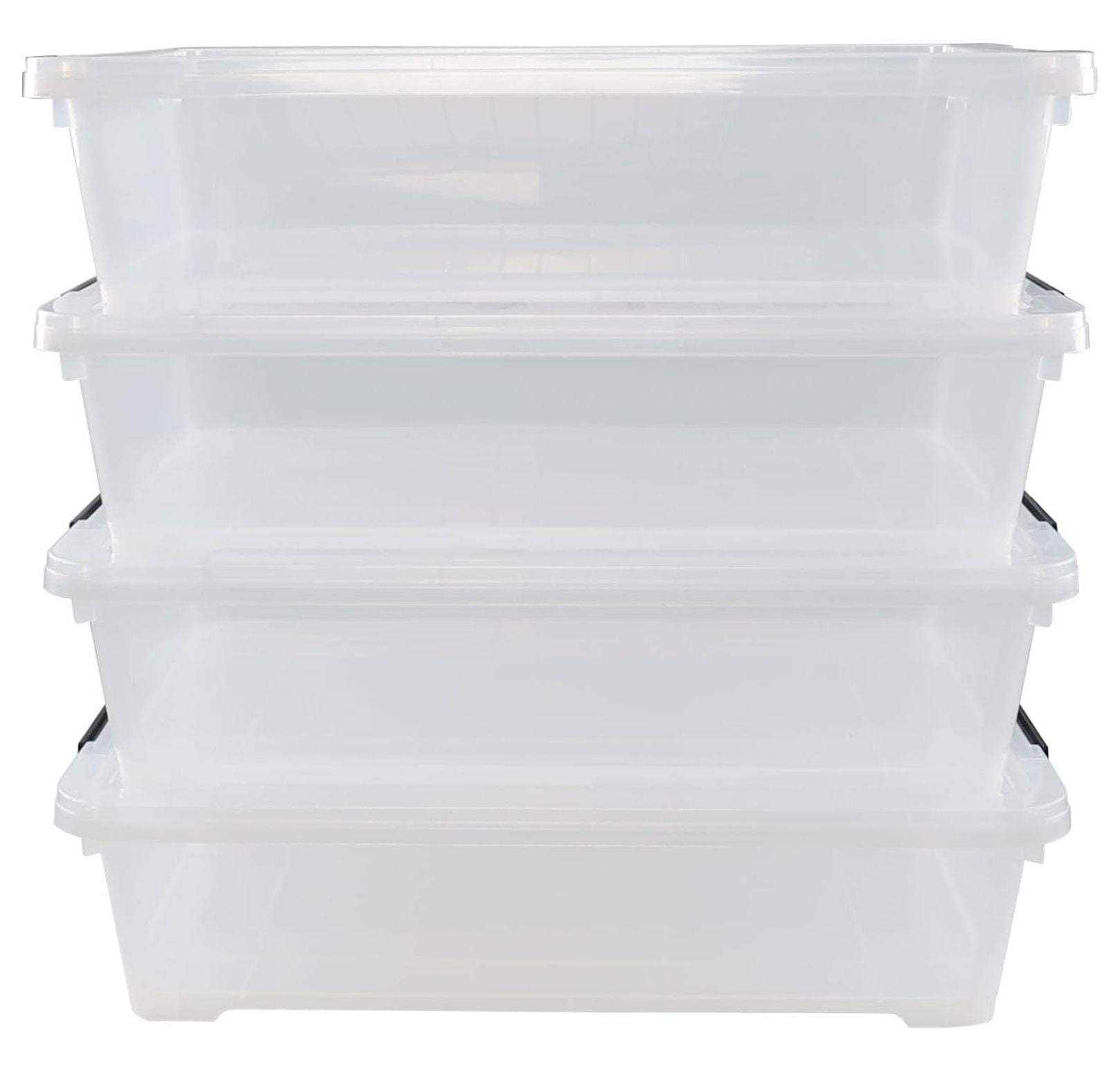 4-pack 40 Quarts Large Shallow Storage Bins, Plastic Under