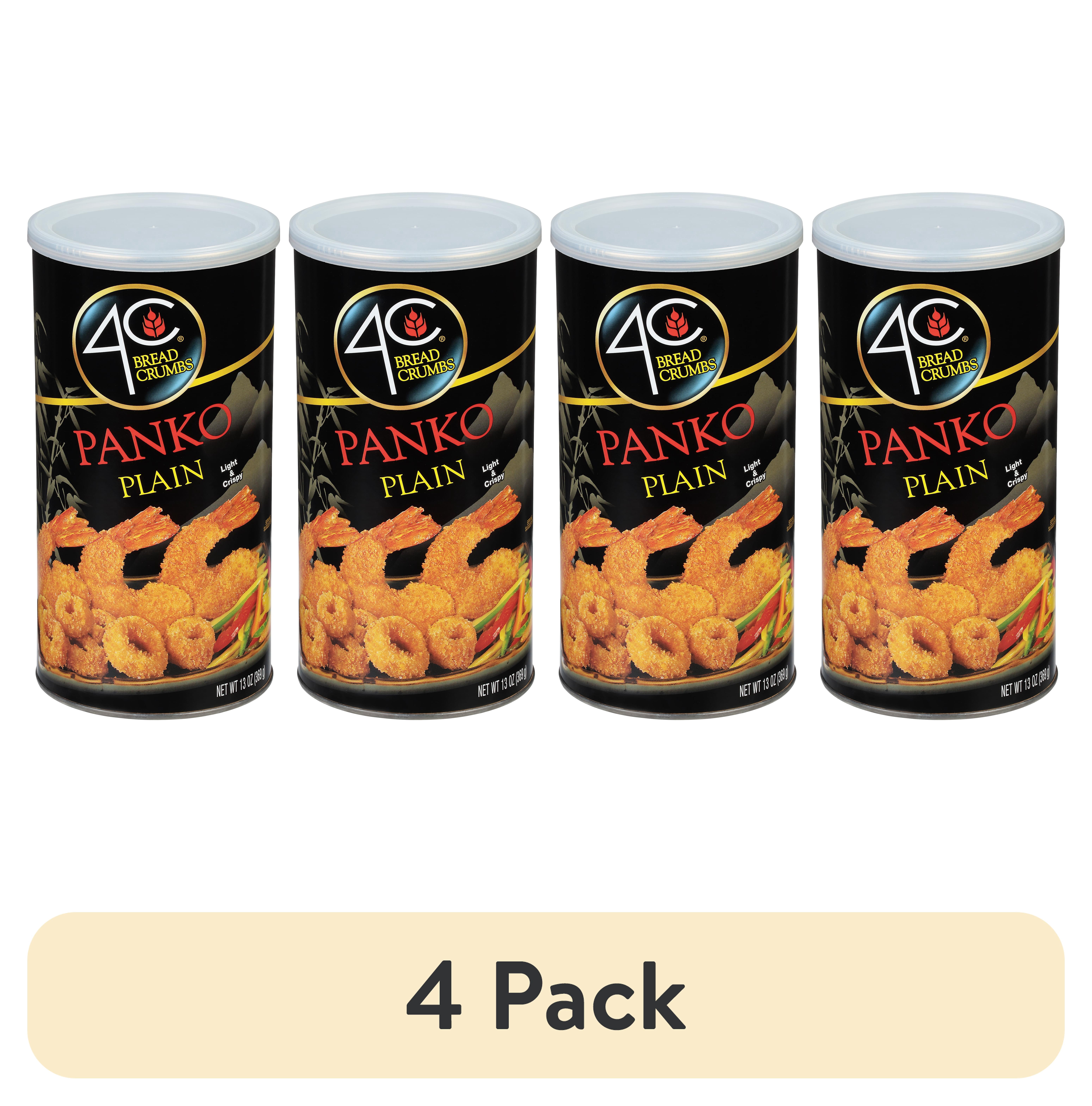 (4 pack) 4C® Japanese Style Plain Panko Bread Crumbs 13 oz. Canister  Serving Size: 1/2 Cup (28g) Servings per container:  about 13