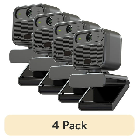 (4 pack) Vizolink 4K EPTZ Webcam with Zoom Remote, Privacy Cover, Tripod, Dual Microphones for Streaming & Conference