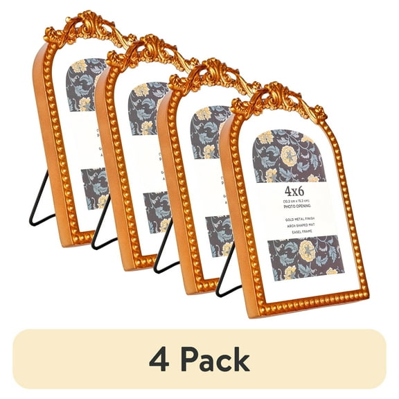 (4 pack) Crystal Art Gallery 4x6 Gold Filigree Tabletop Picture Frame