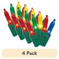thumbnail image 1 of (4 pack) 50-Count Multicolor LED Mini Christmas Lights with Green Wire, 11', Holiday Time, 1 of 7