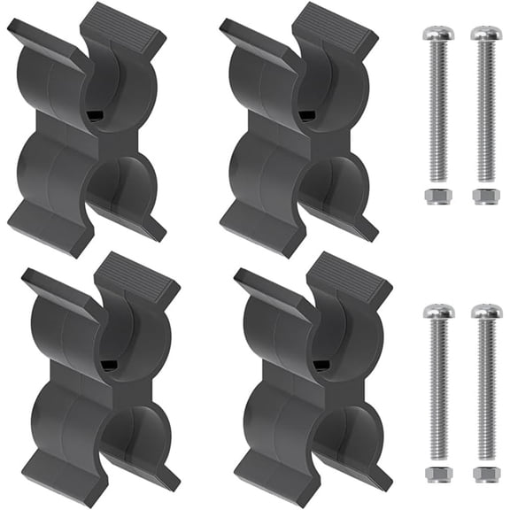 4 pack 7/8 Inch to 1 Inch OD Tube Top Pole Clips,Anti Rattle Boat Canopy Support Pole, Top Hardware(4 PCS with Screws)