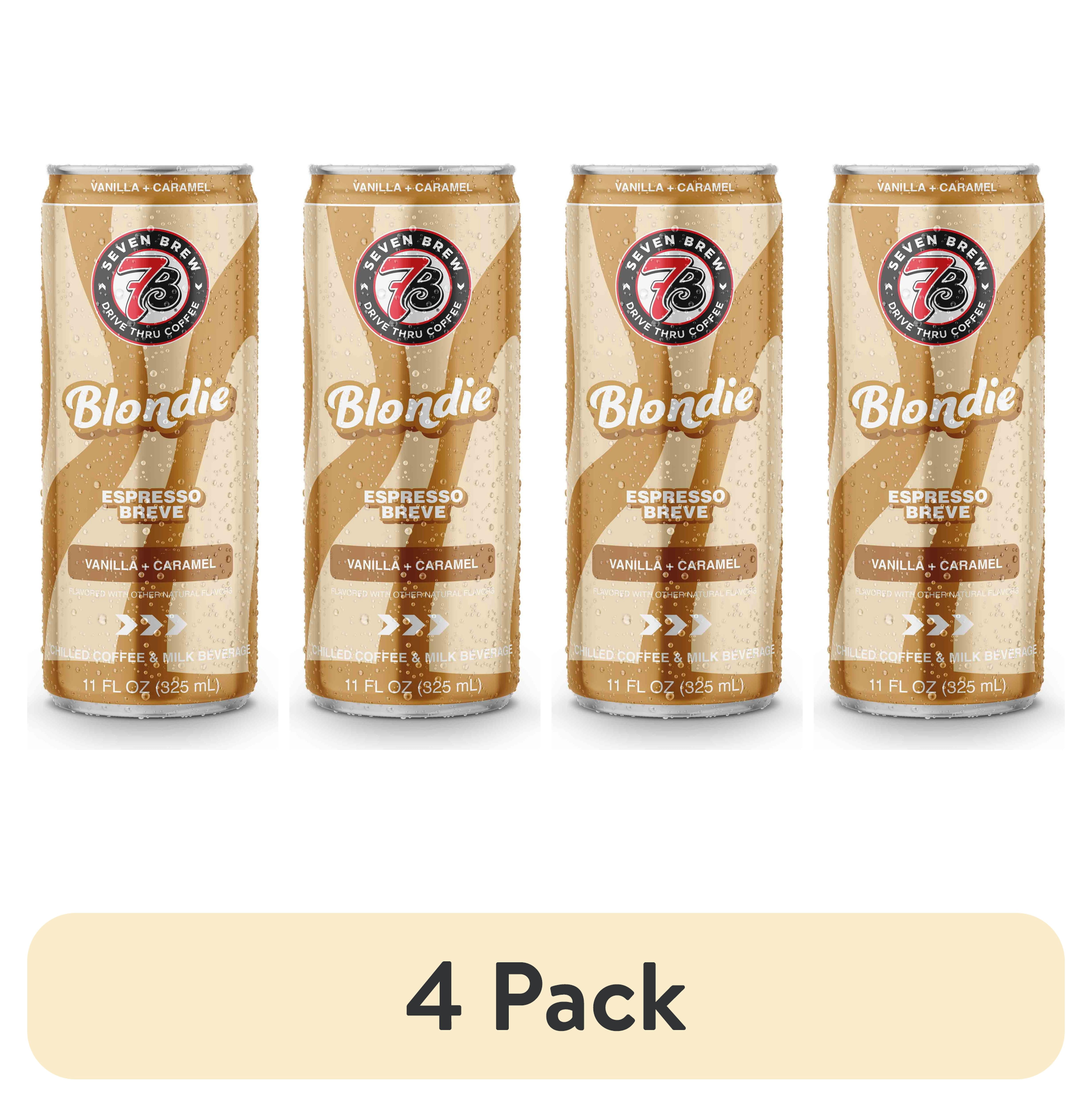 (4 pack) 7 Brew Blondie Chilled Espresso Breve Ready to Drink Coffee, 11 fl oz Can
