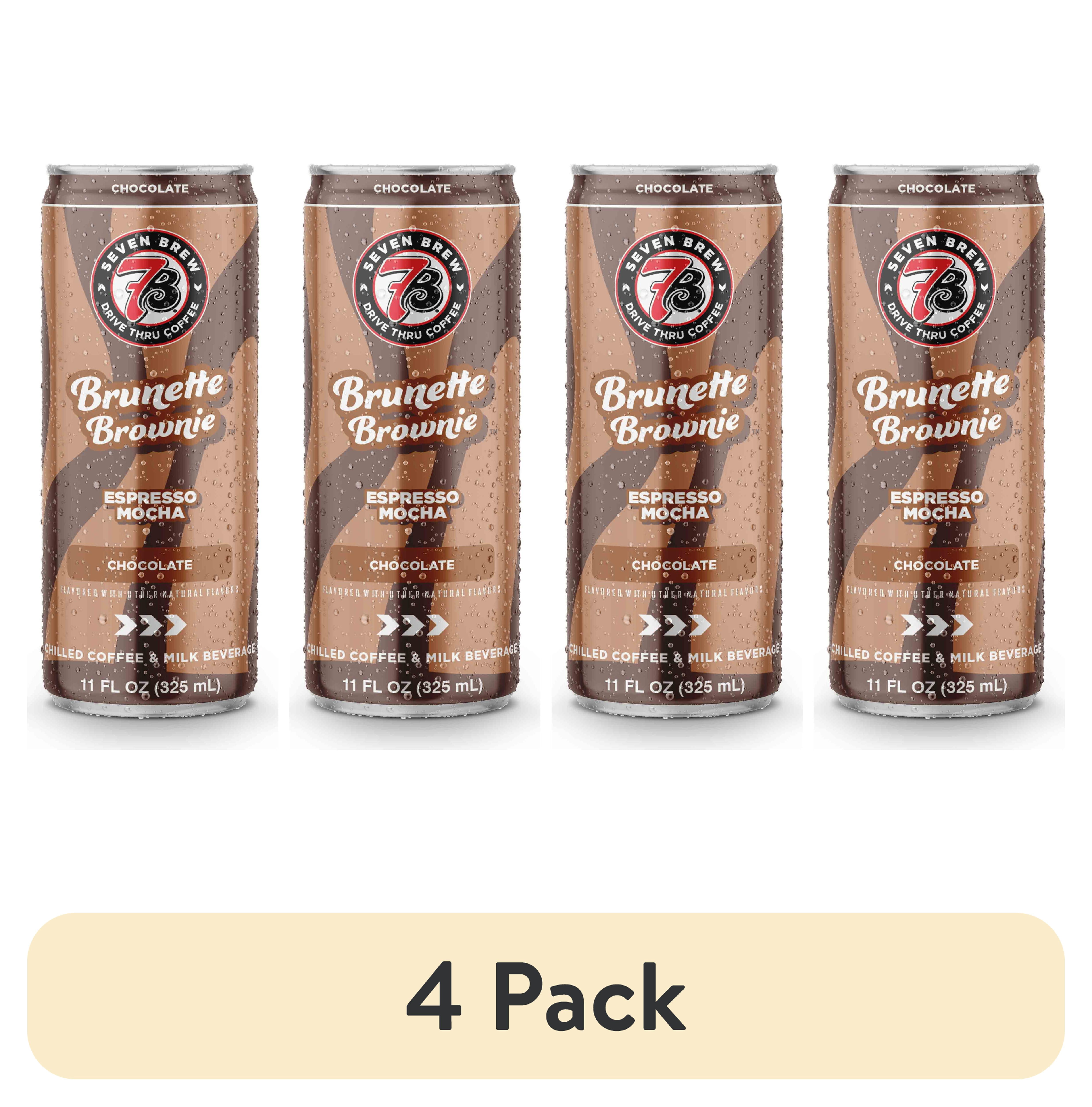 (4 pack) 7 Brew Brunette Brownie Chilled Espresso Mocha Ready to Drink Coffee, 11 fl oz Can