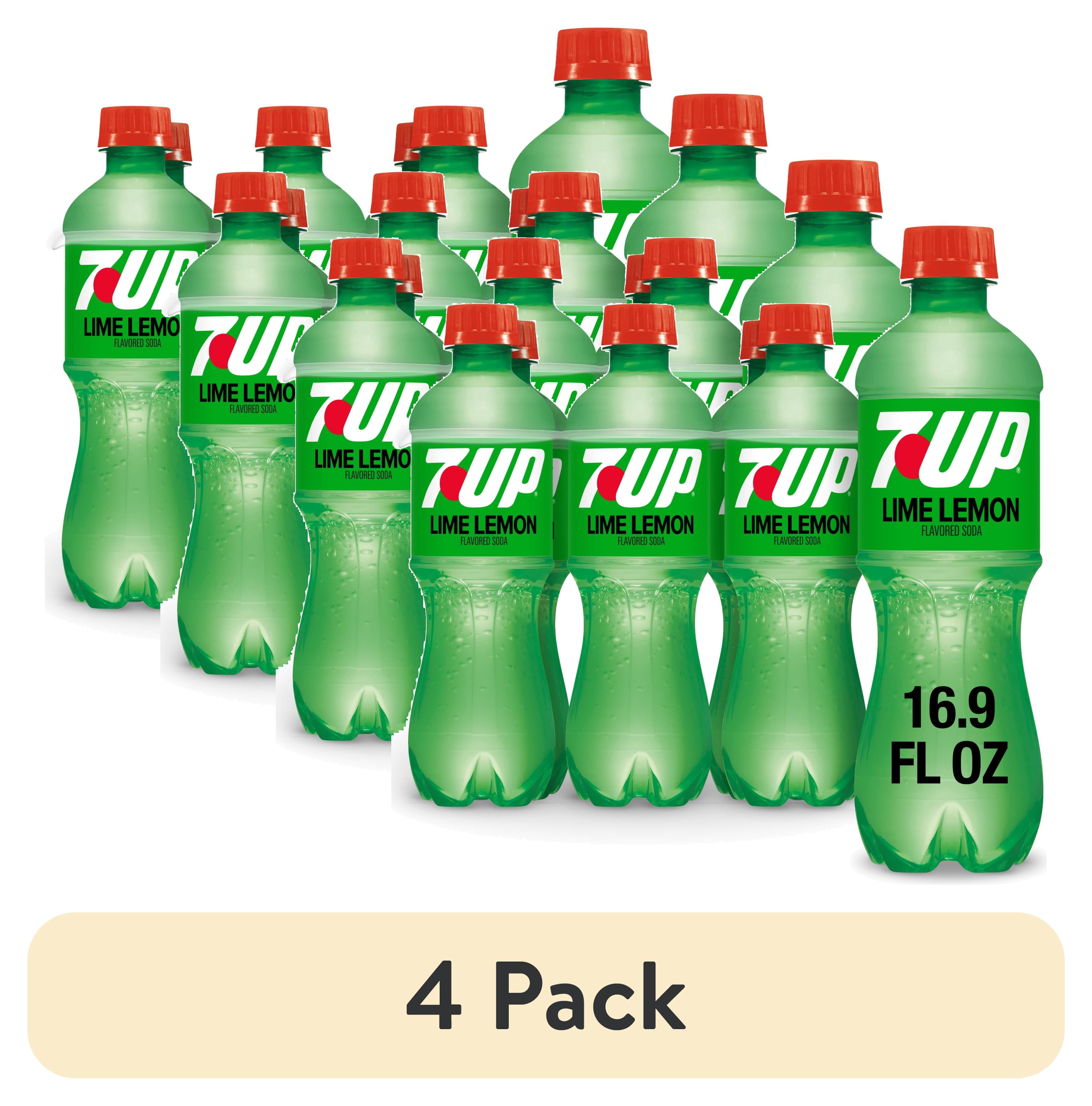 (4 pack) 7UP Caffeine Free Lime Lemon Soda Pop, 16.9 fl oz, 6 Pack Bottles