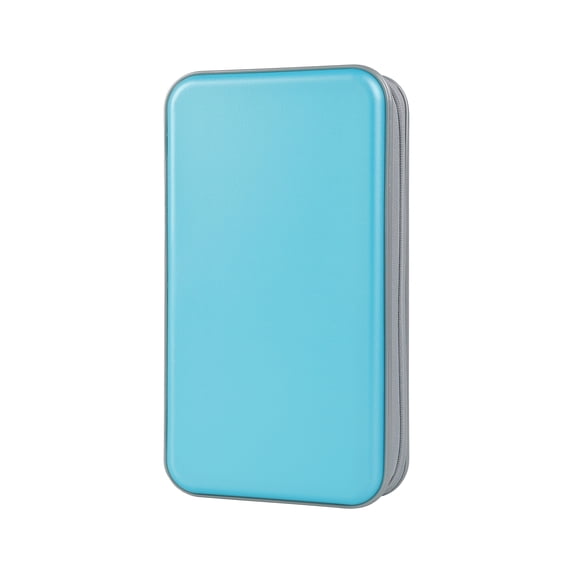 (4 pack) 96 Capacity CD Case,Skyblue Hard Plastic CD/DVD Holder Portable Wallet