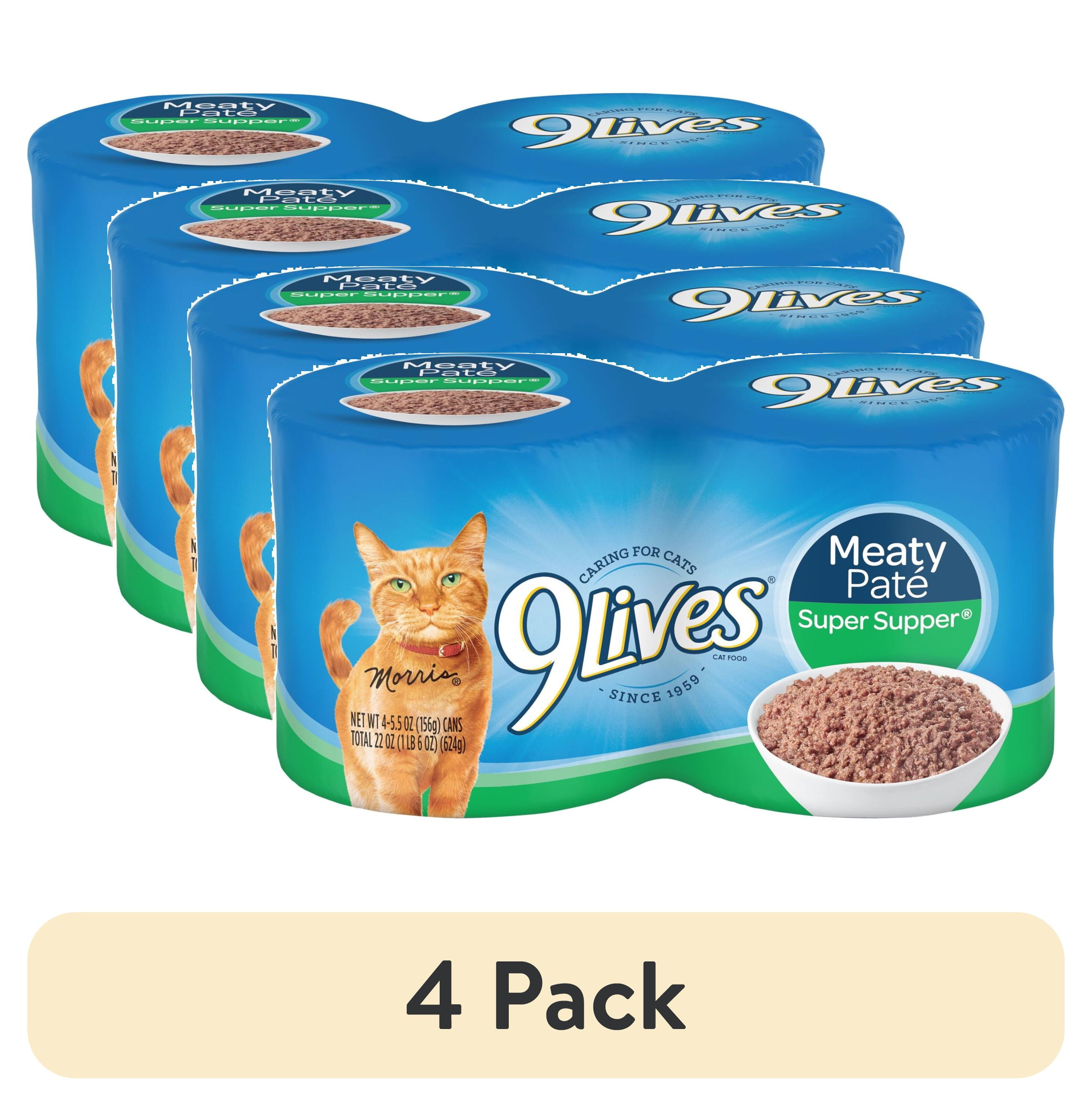 (4 pack) 9Lives Meaty Paté Super Supper Wet Cat Food, 22-Ounce, Pack of 4