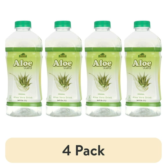 (4 pack) ALFA VITAMINS Aloe Vera Drink - Original