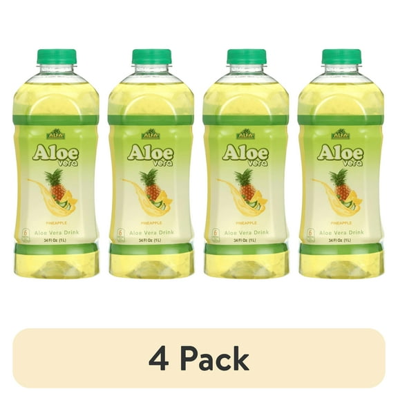 (4 pack) ALFA VITAMINS Aloe Vera Drink - Pineapple
