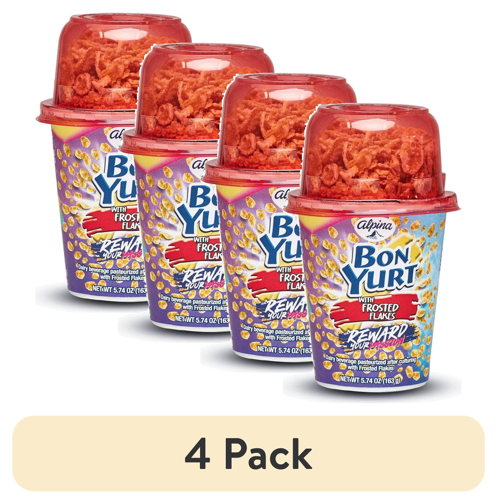 (4 pack) Alpina Bon Yurt Yogurt with Frosted Flakes, 5.74 oz