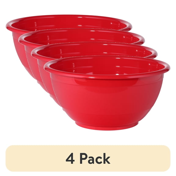 (4 pack) AM 12" Mixing Bowl Red