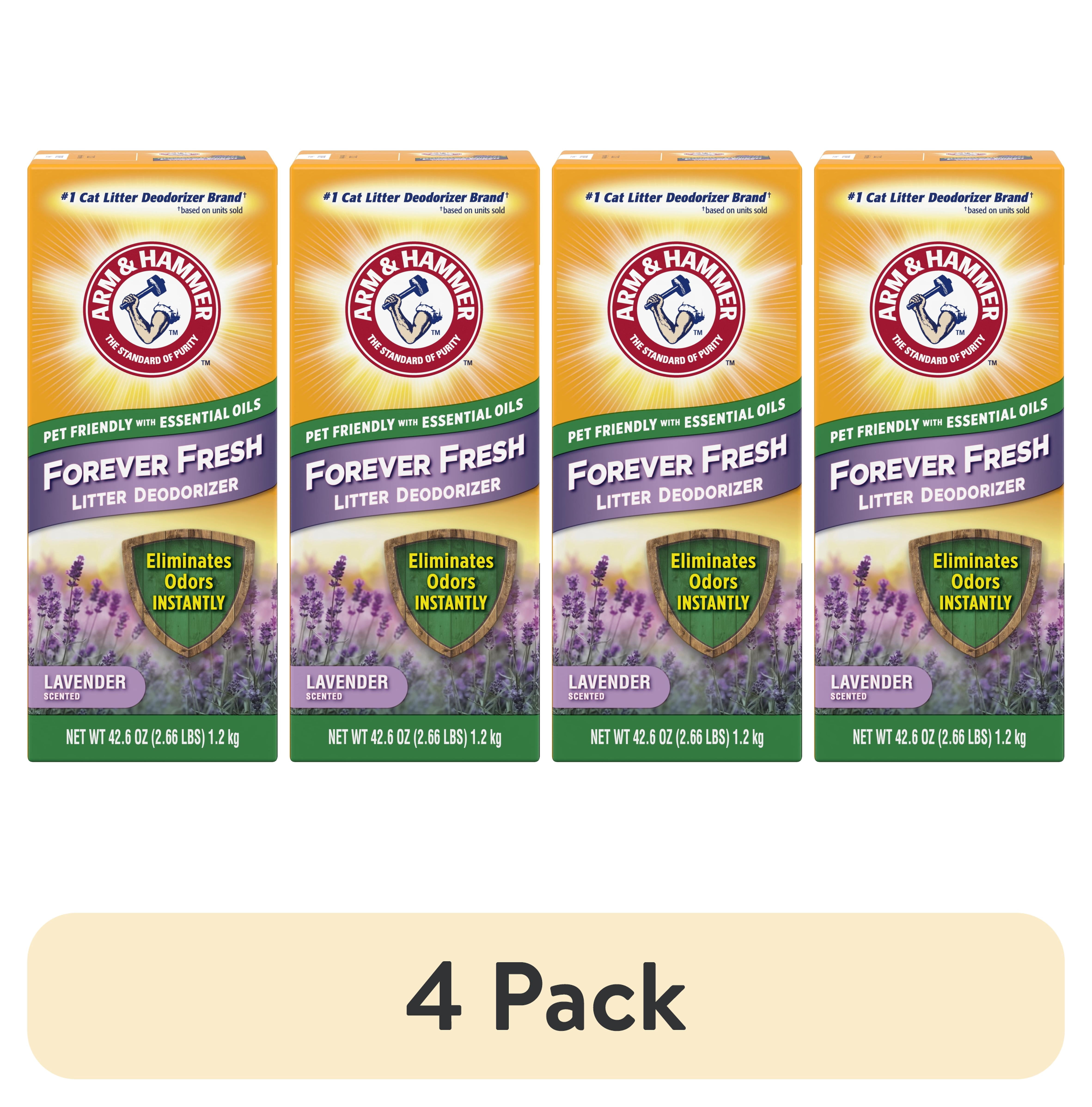 (4 pack) ARM & HAMMER Forever Fresh Cat Litter Deodorizer, Pet-Friendly Lavender Scent, 42.6 oz