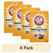 4 pack ARM & HAMMER Baking Soda, Multi-Purpose 100% Pure Sodium Bicarbonate Powder, 4 lb Box