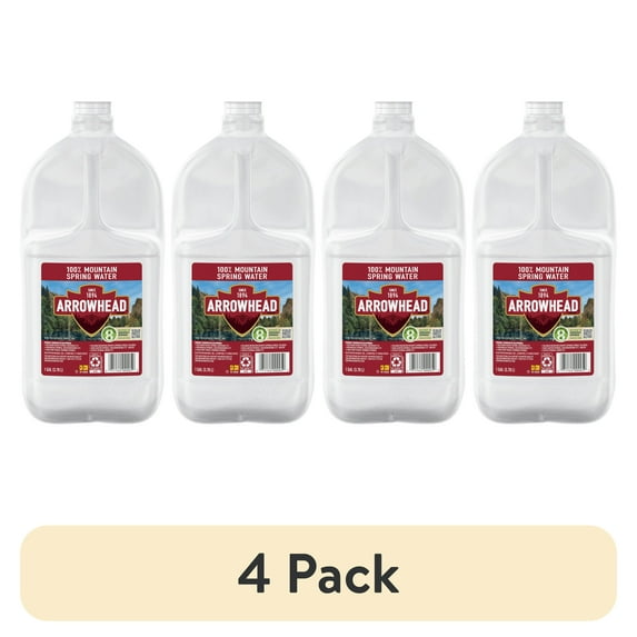 (4 pack) Arrowhead Mountain Spring Water, 1 gal, Single Plastic Jug
