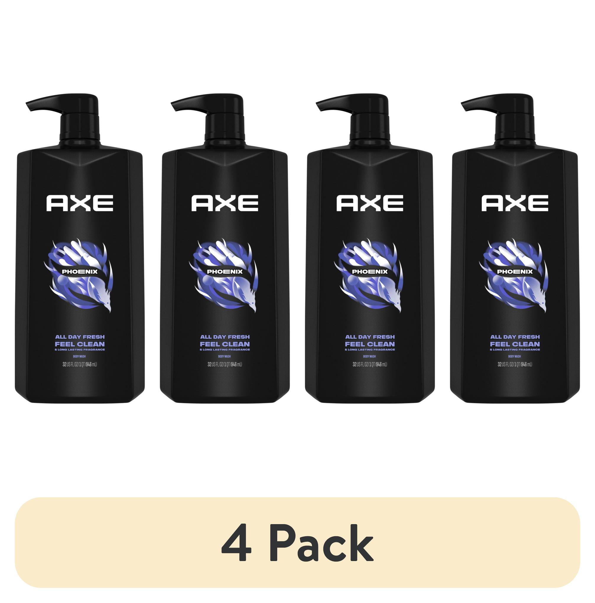 4 pack) AXE Men's Liquid Body Wash & Shower Gel with Pump Phoenix