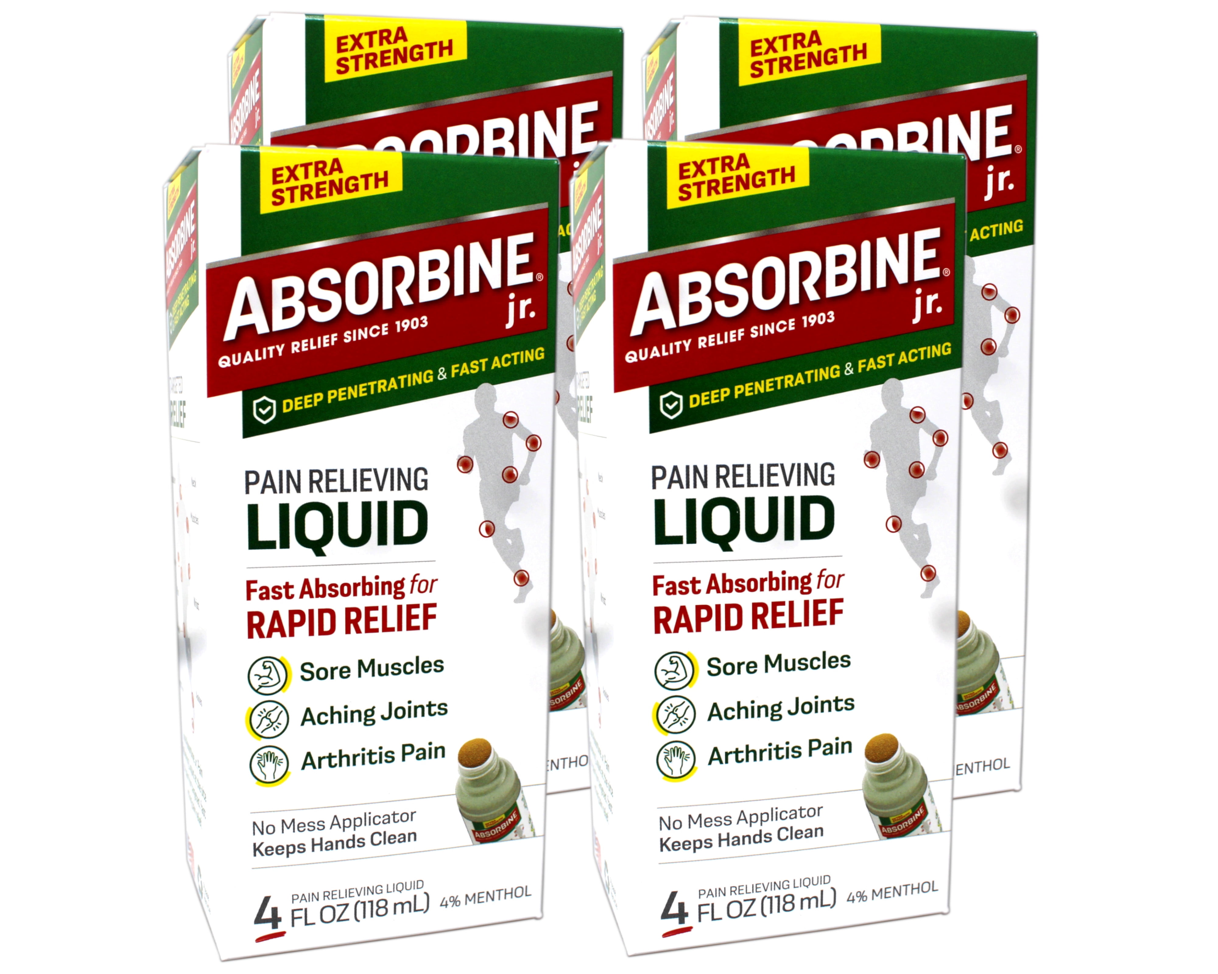 (4 pack) Absorbine Jr. Plus Spray Fast Absorbing Arthritis & Sore Body ...